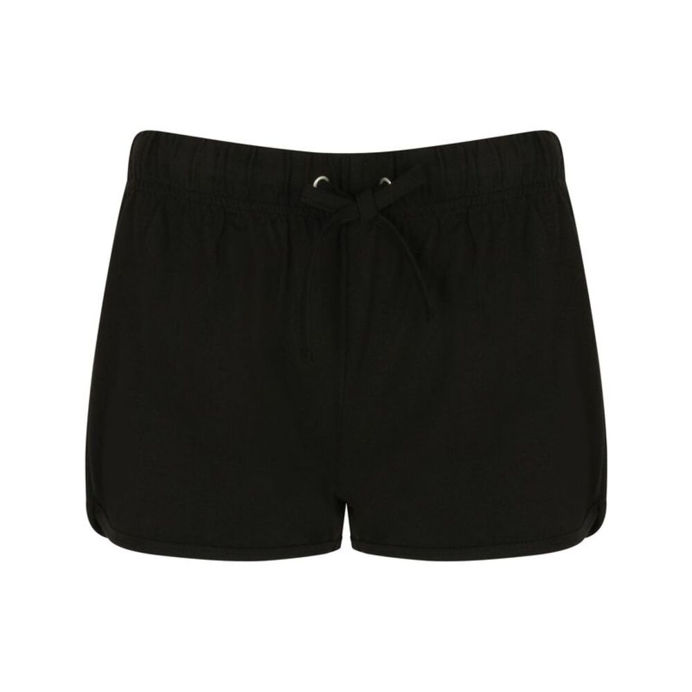 Skinni Fit Womens/Ladies Retro Training / Fitness Sports Shorts / Black/ Black
